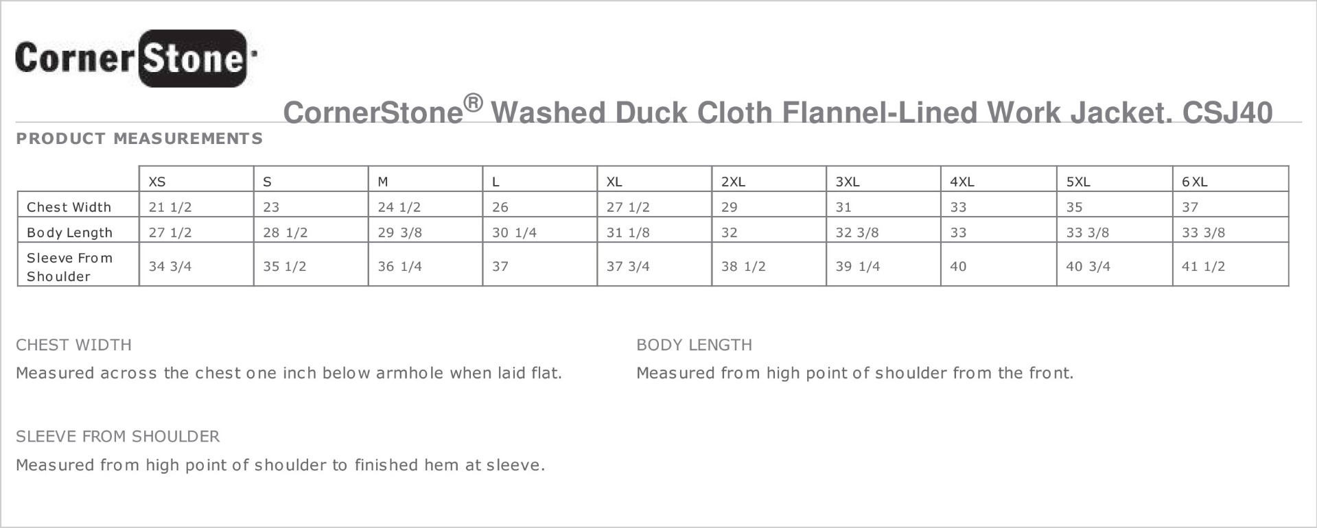 Sizing Chart