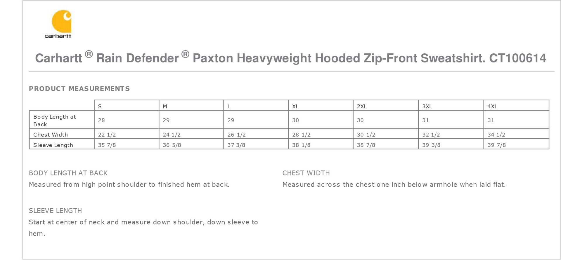 Sizing Chart