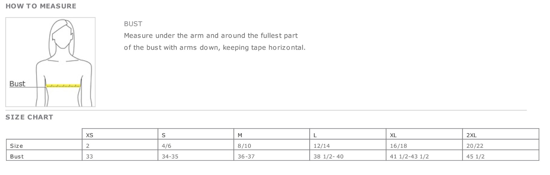 Sizing Chart