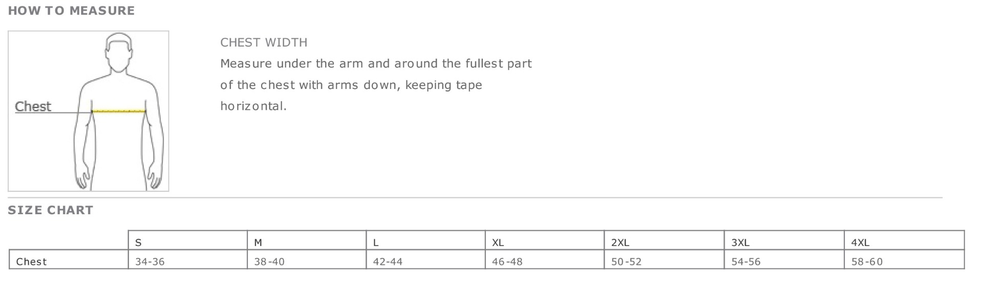 Sizing Chart