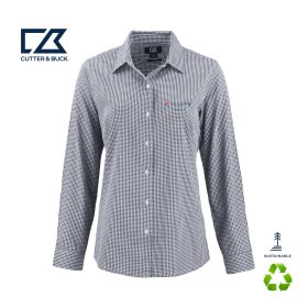 C&B Ladies' Skyline Recycled Gingham Long Sleeve Dress Shirt. LCW00020
