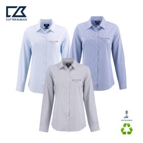 C&B Ladies' Skyline Recycled Pinstripe Long Sleeve Dress Shirt. LCW00021