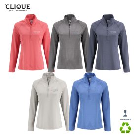 Clique Ladies' Dash Recycled 1/4-Zip Sweatshirt. LQK00093 - DF/LC