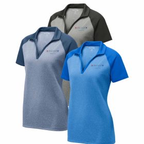 Ladies' Raglan Heather Block Polo. LST641