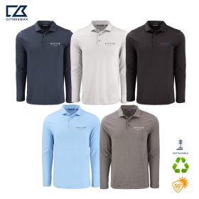 C&B Men's Coastline Recycled Long Sleeve Polo. MCK01335 - DF/LC