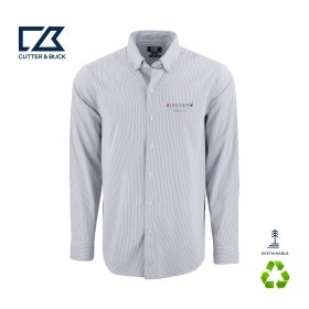 C&B Men's Skyline Recycled Pinstripe Long Sleeve Dress Shirt. MCW00237