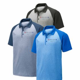 Men's Raglan Heather Block Polo. ST641