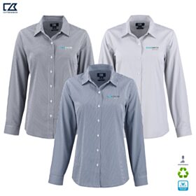 C&B Ladies' Skyline Recycled Gingham Long Sleeve Dress Shirt. LCW00020