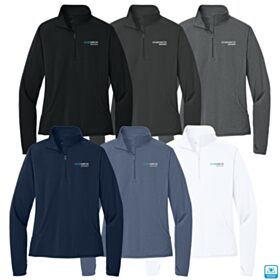 Ladies' Sport-Wick Stretch 1/4-Zip Pullover. LST850