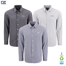 C&B Men's Skyline Recycled Gingham Long Sleeve Dress Shirt. MCW00236