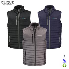 Clique Men's Valhalla Recycled Insulated Puffer Full-Zip Vest. MQO00082