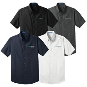 Men's Short Sleeve Carefree Poplin Shirt. W101