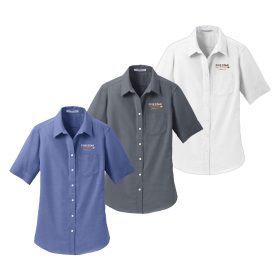 Ladies' Short Sleeve Oxford Shirt. L659