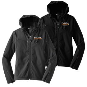 Ladies' Textured Hooded Soft Shell Jacket. L706