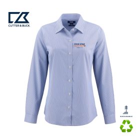 C&B Ladies' Skyline Recycled Pinstripe Long Sleeve Dress Shirt. LCW00021
