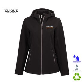 Clique Ladies' Tempo Recycled Stretch Softshell Hooded Jacket. LQO00075