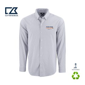 C&B Men's Skyline Recycled Pinstripe Long Sleeve Dress Shirt. MCW00237
