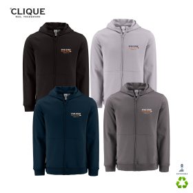 Clique Unisex Drive Recycled Full-Zip Hooded Sweatshirt. MQK00116