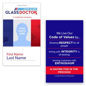 AUTO GLASS - Photo ID Tag. 4 x 2.5"