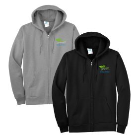 Adult Full-Zip Hooded Sweatshirt.  PC90ZH