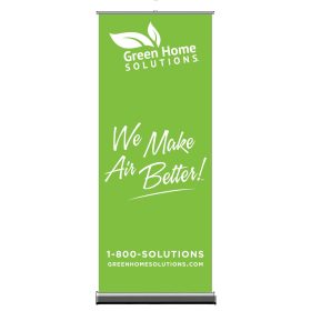 GREEN - Standard Retractable Banner. 33 X 78