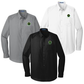 Men's Long Sleeve Poplin Shirt. W100