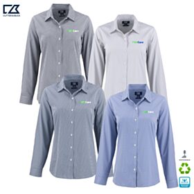 C&B Ladies' Skyline Recycled Gingham Long Sleeve Dress Shirt. LCW00020