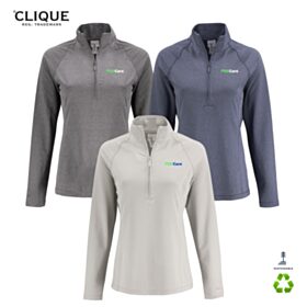 Clique Ladies' Dash Recycled 1/4-Zip Sweatshirt. LQK00093 - DF/LC