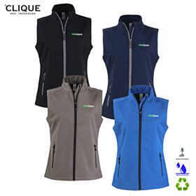 Clique Ladies' Tempo Stretch Full-Zip Softshell Vest. LQO00069