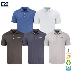 C&B Men's Forge Stripe Stretch Recycled Polo. MCK01346 - DF/LC