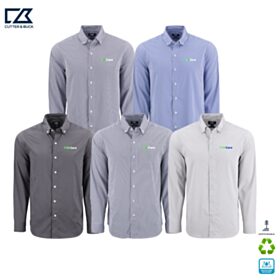C&B Men's Skyline Recycled Gingham Long Sleeve Dress Shirt. MCW00236