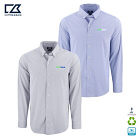 C&B Men's Skyline Recycled Pinstripe Long Sleeve Dress Shirt. MCW00237