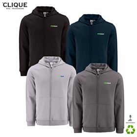 Clique Unisex Drive Recycled Full-Zip Hooded Sweatshirt. MQK00116