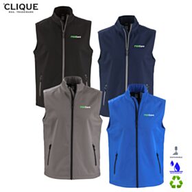 Clique Men's Tempo Stretch Full-Zip Softshell Vest. MQO00085