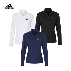 Adidas Ladies' Textured Stripe 1/4-Zip Pullover. A709 -DF/LC