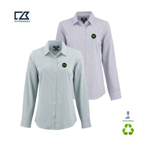 C&B Ladies' Skyline Recycled Pinstripe Long Sleeve Dress Shirt. LCW00021