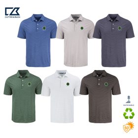 C&B Men's Forge Stripe Stretch Recycled Polo. MCK01346 -DF/LC