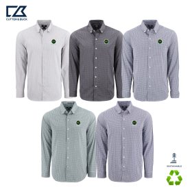 C&B Men's Skyline Recycled Gingham Long Sleeve Dress Shirt. MCW00236