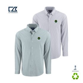 C&B Men's Skyline Recycled Pinstripe Long Sleeve Dress Shirt. MCW00237