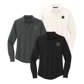 MERCER+METTLE&trade; Ladies' Stretch Crepe Long Sleeve Camp. MM2013