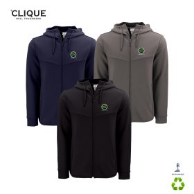 Clique Mens Haven Recycled Full-Zip Hoodie. MQK00118