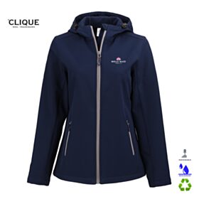 Clique Ladies' Tempo Recycled Stretch Softshell Hooded Jacket. LQO00075