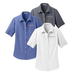 Ladies' Short Sleeve SuperPro Oxford Shirt. L659