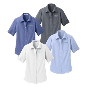 Ladies' Short Sleeve Oxford Shirt. L659