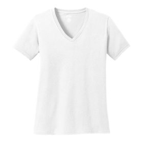 BLANK Ladies' Cotton V-Neck Tee. LPC54V