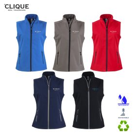Clique Ladies' Tempo Stretch Full-Zip Softshell Vest. LQO00069