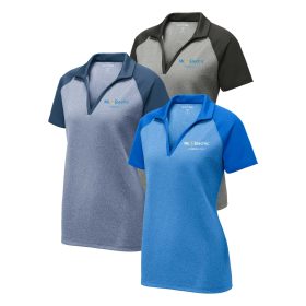 Ladies' Raglan Heather Block Polo. LST641