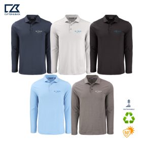 C&B Men's Coastline Recycled Long Sleeve Polo. MCK01335 - DF/LC