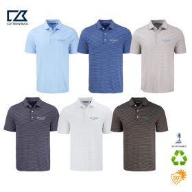 C&B Men's Forge Stripe Stretch Recycled Polo. MCK01346 -DF/LC