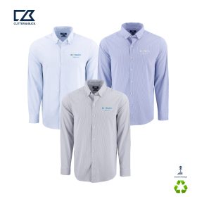 C&B Men's Skyline Recycled Pinstripe Long Sleeve Dress Shirt. MCW00237